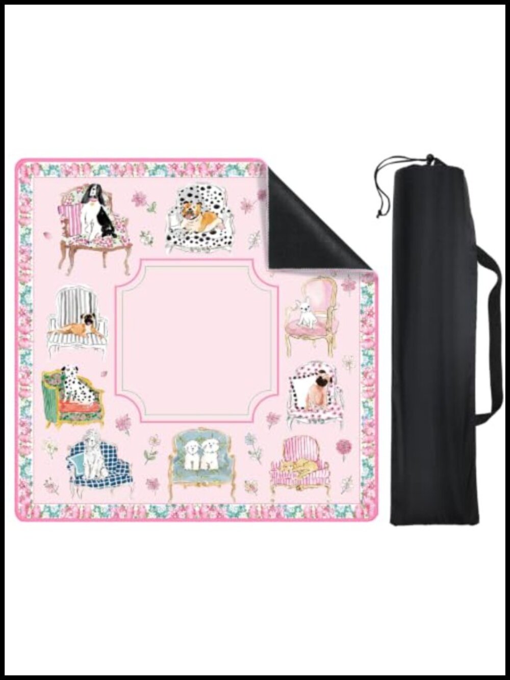 Chinoiserie Mahjong Mat with Carry Bag - Game Table Cover